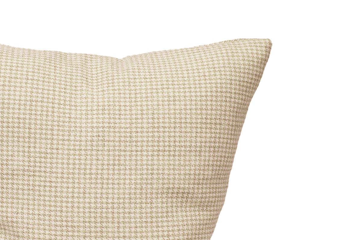 Oat Houndstooth Cushion Cover