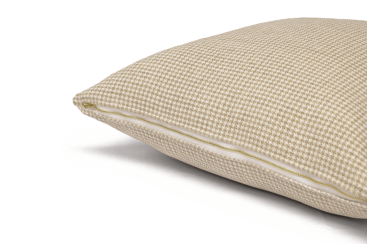 Oat Houndstooth Cushion Cover