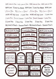 Craft UK Caption - with love red foil