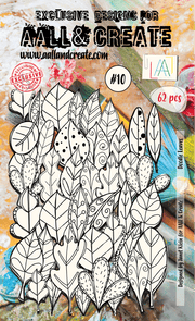 AALL and Create Ephemera - 010 - Doodle Leaves - White