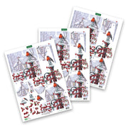 Die Cut Decoupage – Robin On Railing (Pack Of 3)