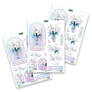 Die Cut Decoupage – Vase of Lilies (pack of 3)