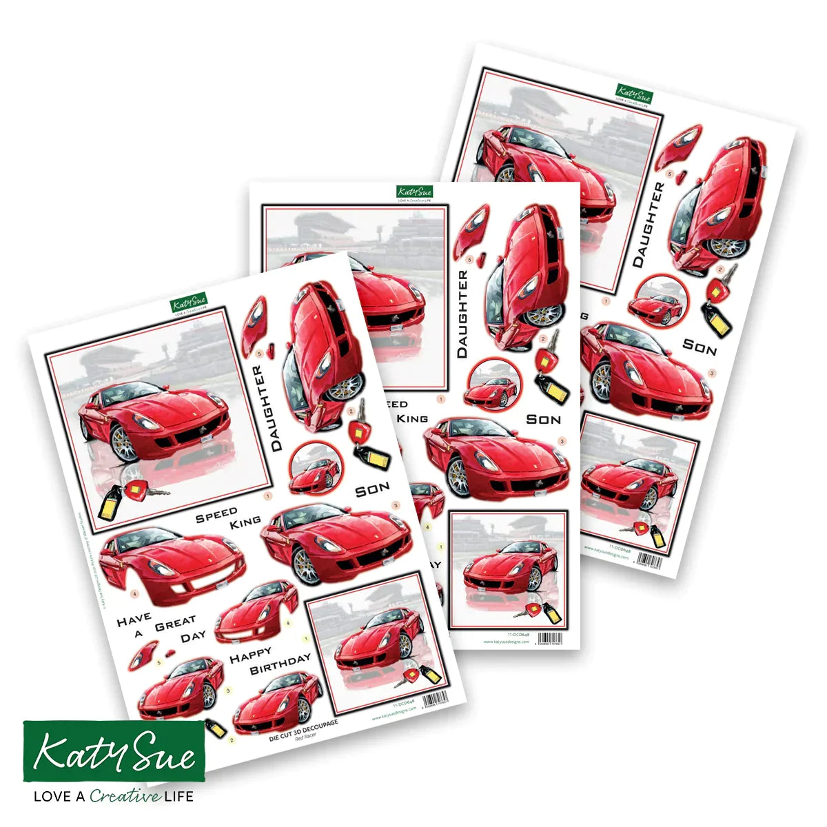 Die Cut Decoupage – Cars and Bikes (Pack Of 12)