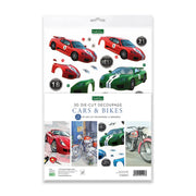 Die Cut Decoupage – Cars and Bikes (Pack Of 12)