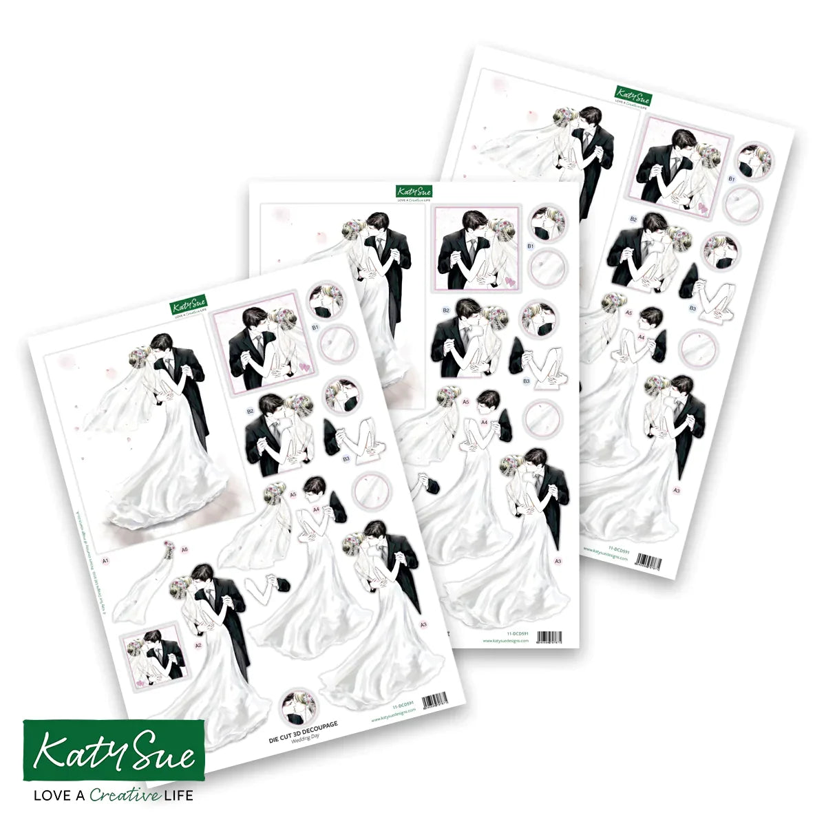 Die Cut Decoupage - Romance and Weddings (Pack Of 12)
