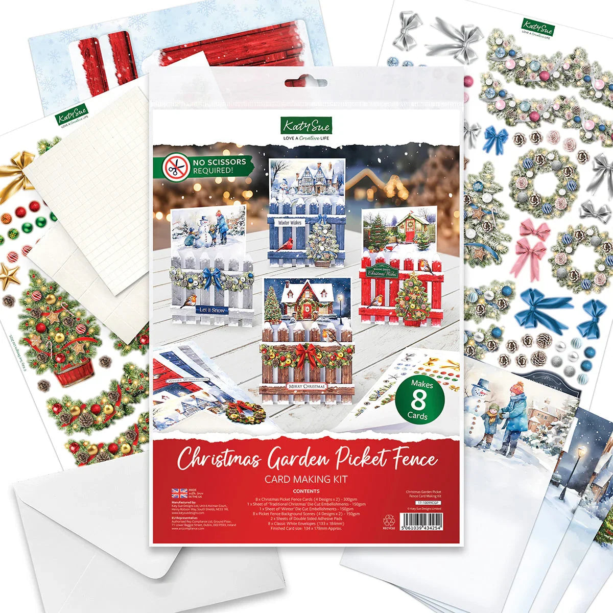 Katy Sue Christmas Garden Picket Fence Card Making Kit