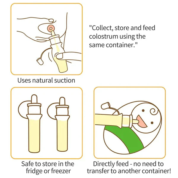 Haakaa Silicone Colostrum Collector Set, 4 ml, Pre-Sterilized