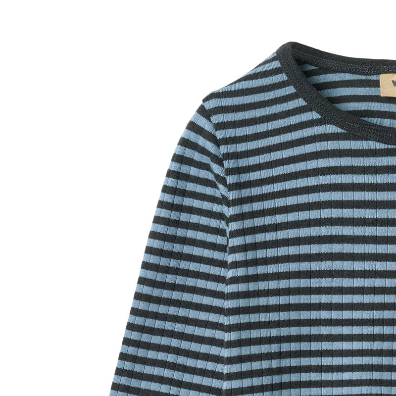 Wheat Stig Long Sleeve T-Shirt, Bright Blue Stripe