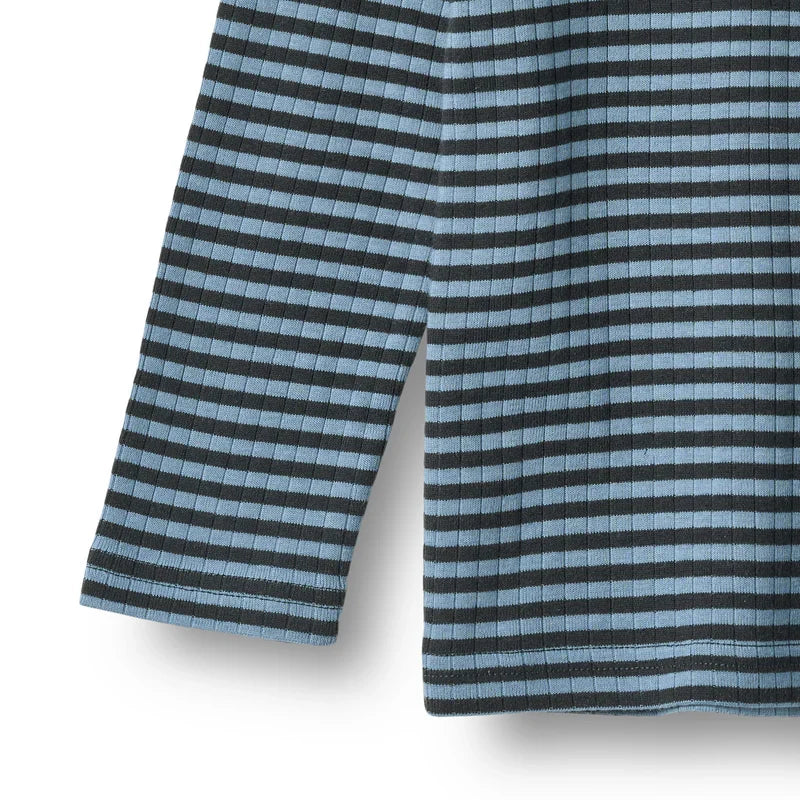 Wheat Stig Long Sleeve T-Shirt, Bright Blue Stripe