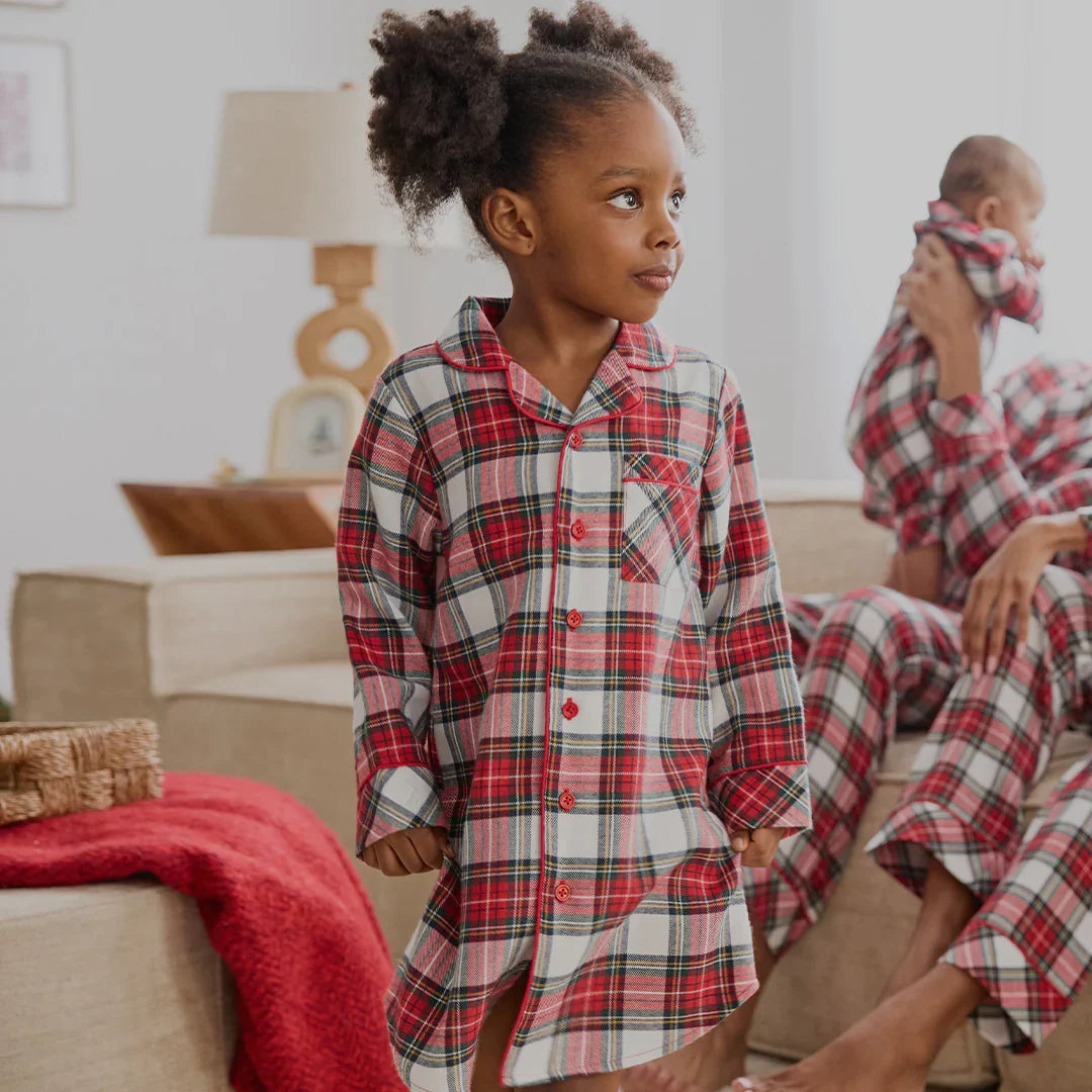 Petit Lem Kids' Flannel Nightgown, Red Tartan Plaid