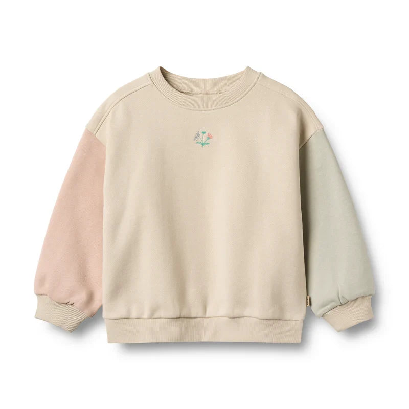 Wheat Elliot Embroidery Sweatshirt, Off White
