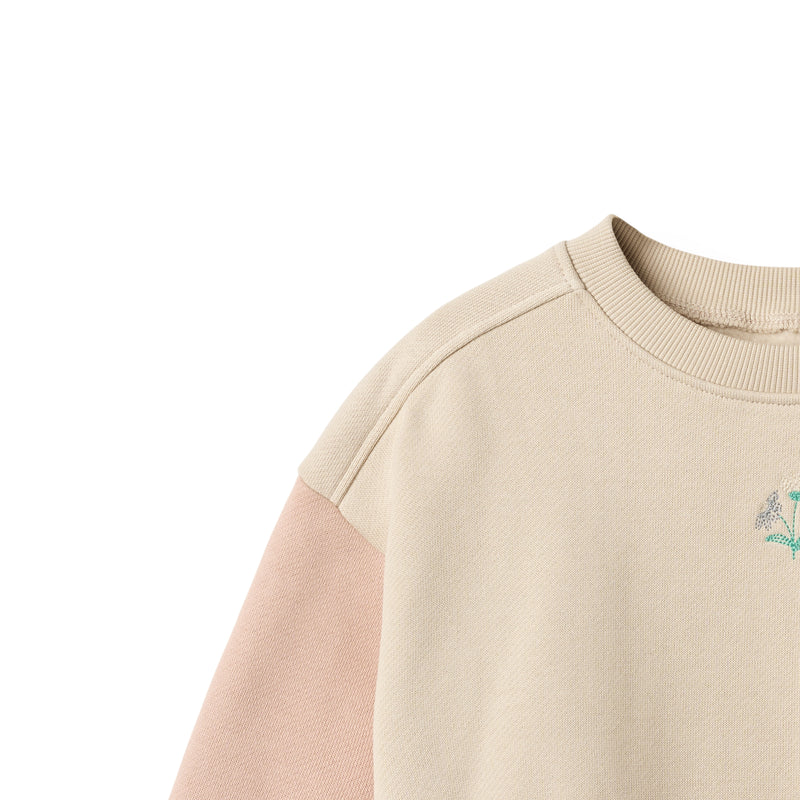 Wheat Elliot Embroidery Sweatshirt, Off White