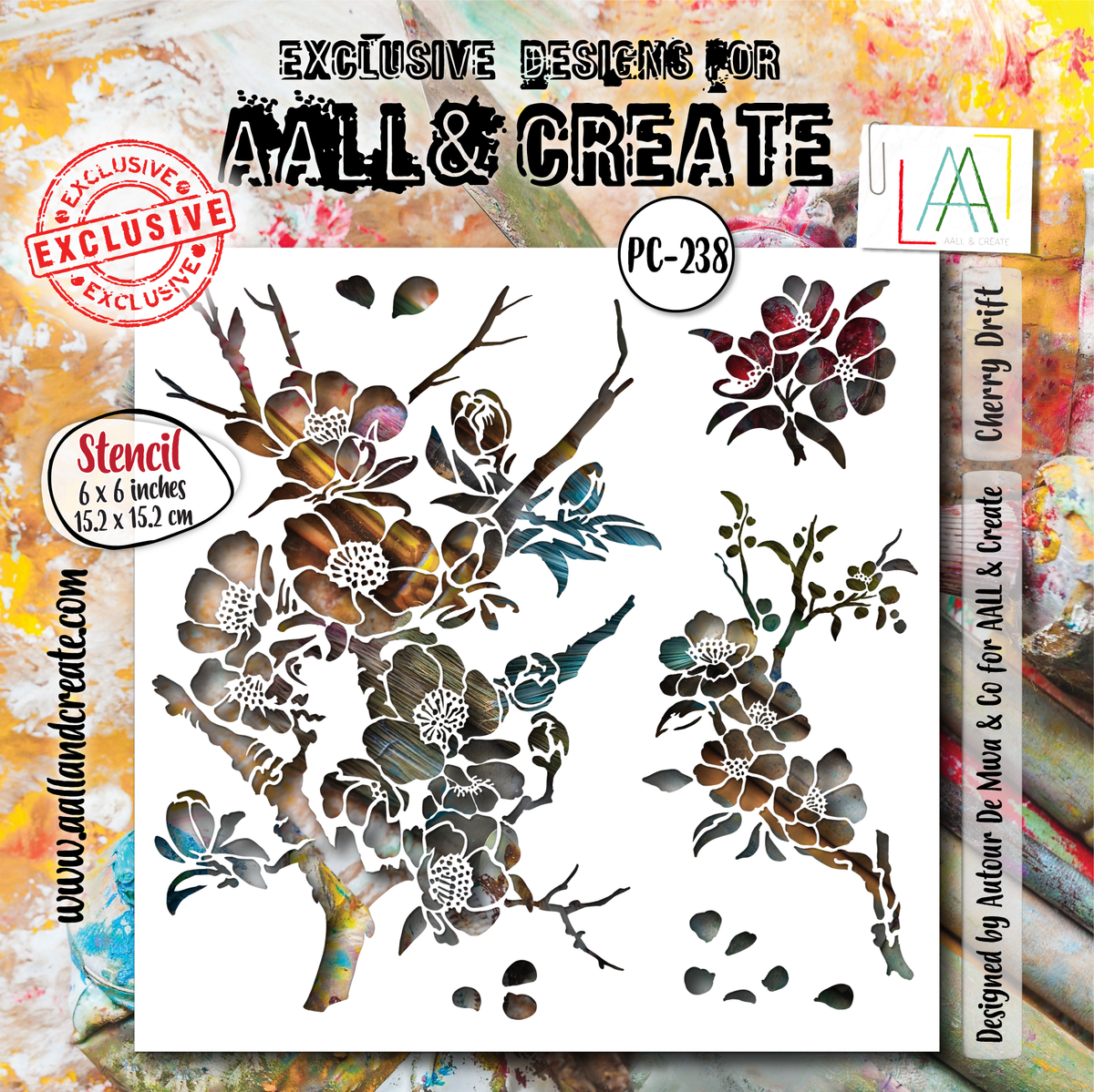 AALL and Create - 6"x6" Stencil - Cherry Drift