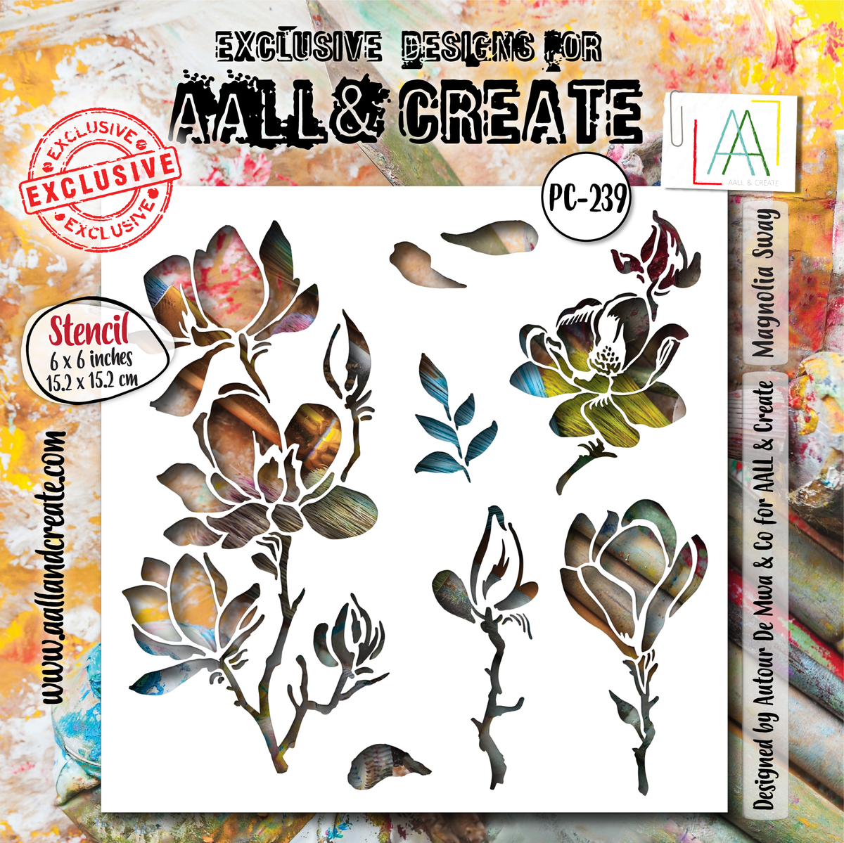 AALL and Create - 6"x6" Stencil - Magnolia Sway