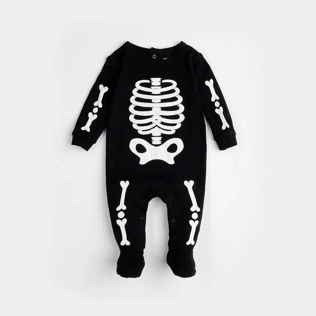 Petit Lem Skeleton Glow in the Dark Sleeper, Black