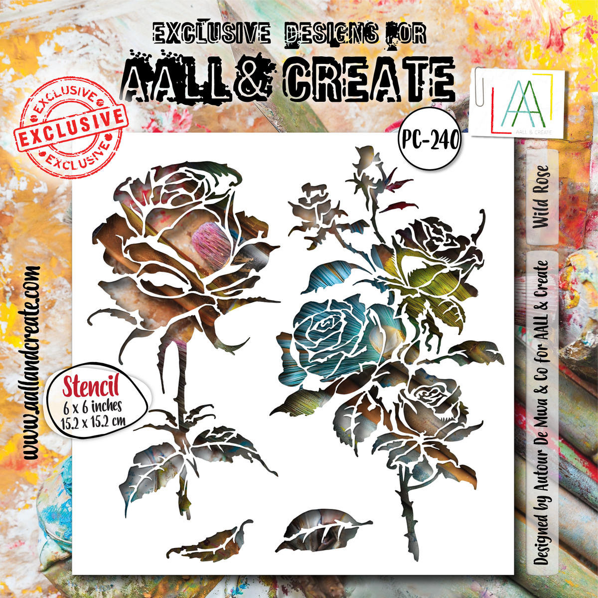 AALL and Create - 6"x6" Stencil - Wild Rose