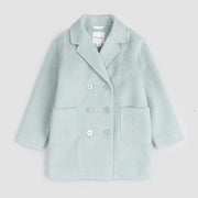 Miles The Label Double-Breasted Coat, Cloud Blue