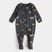 Petit Lem Howl-oween Print Sleeper, Asphalt