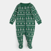 Petit Lem Festive Firs Fair Isle Sleeper, Evergreen