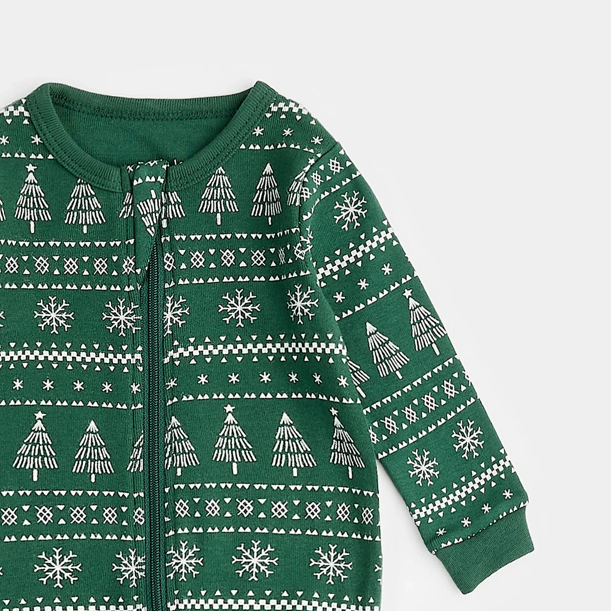 Petit Lem Festive Firs Fair Isle Sleeper, Evergreen