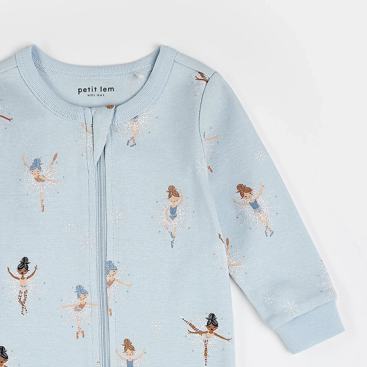 Petit Lem Sugar Plum Fairy Print Sleeper, Ice Blue