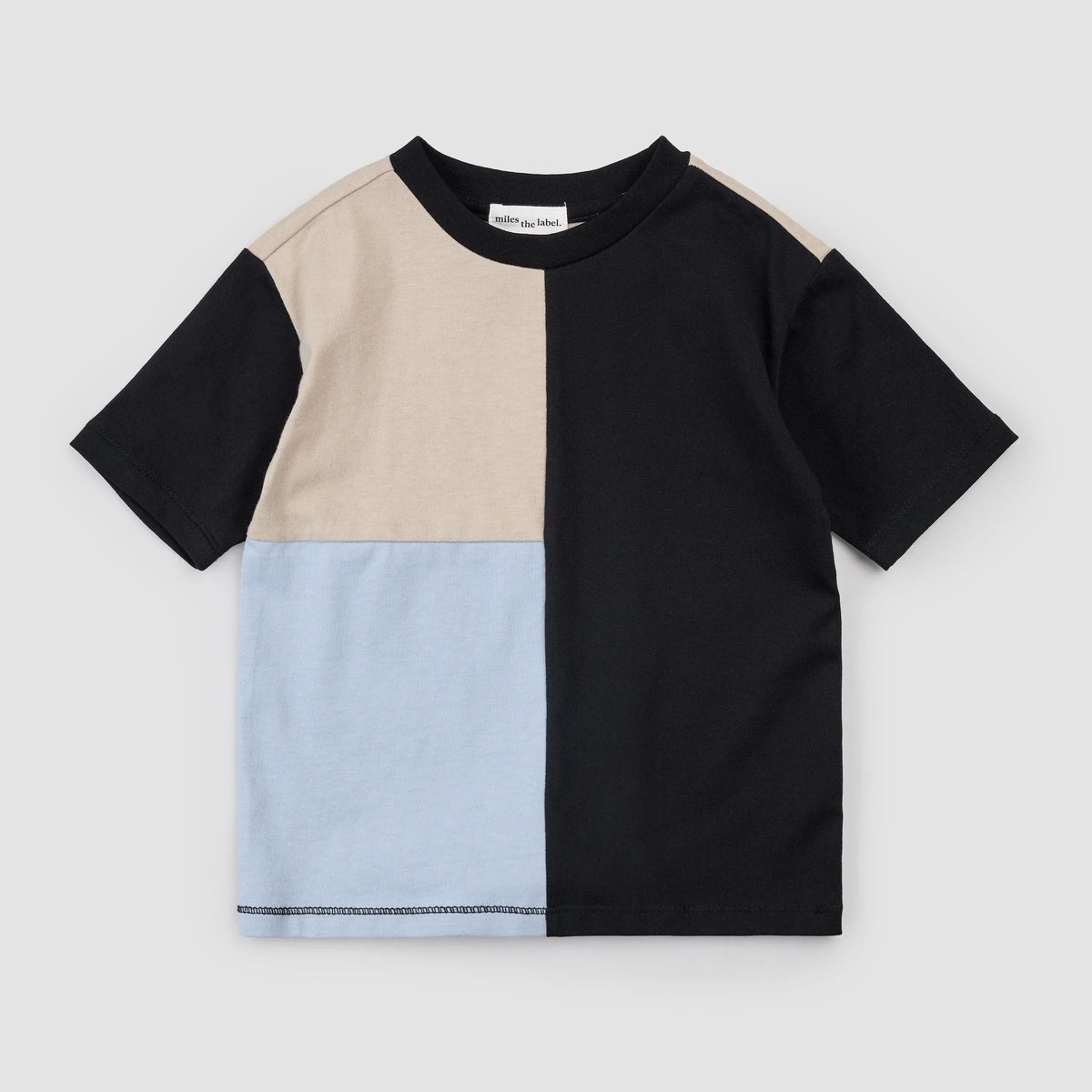 Miles the Label Colour Block T-Shirt, Taupe