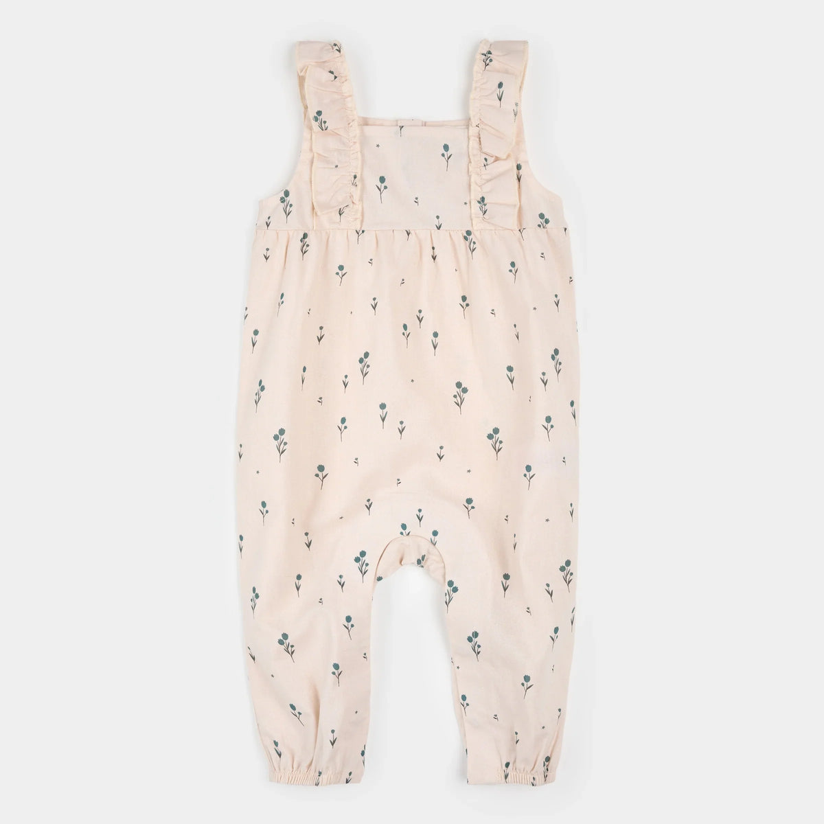 Petit Lem Cross Hatch Playsuit, Blue Tulips on Light Pink