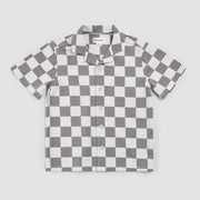 Miles The Label Knit Shirt, Light Grey Check