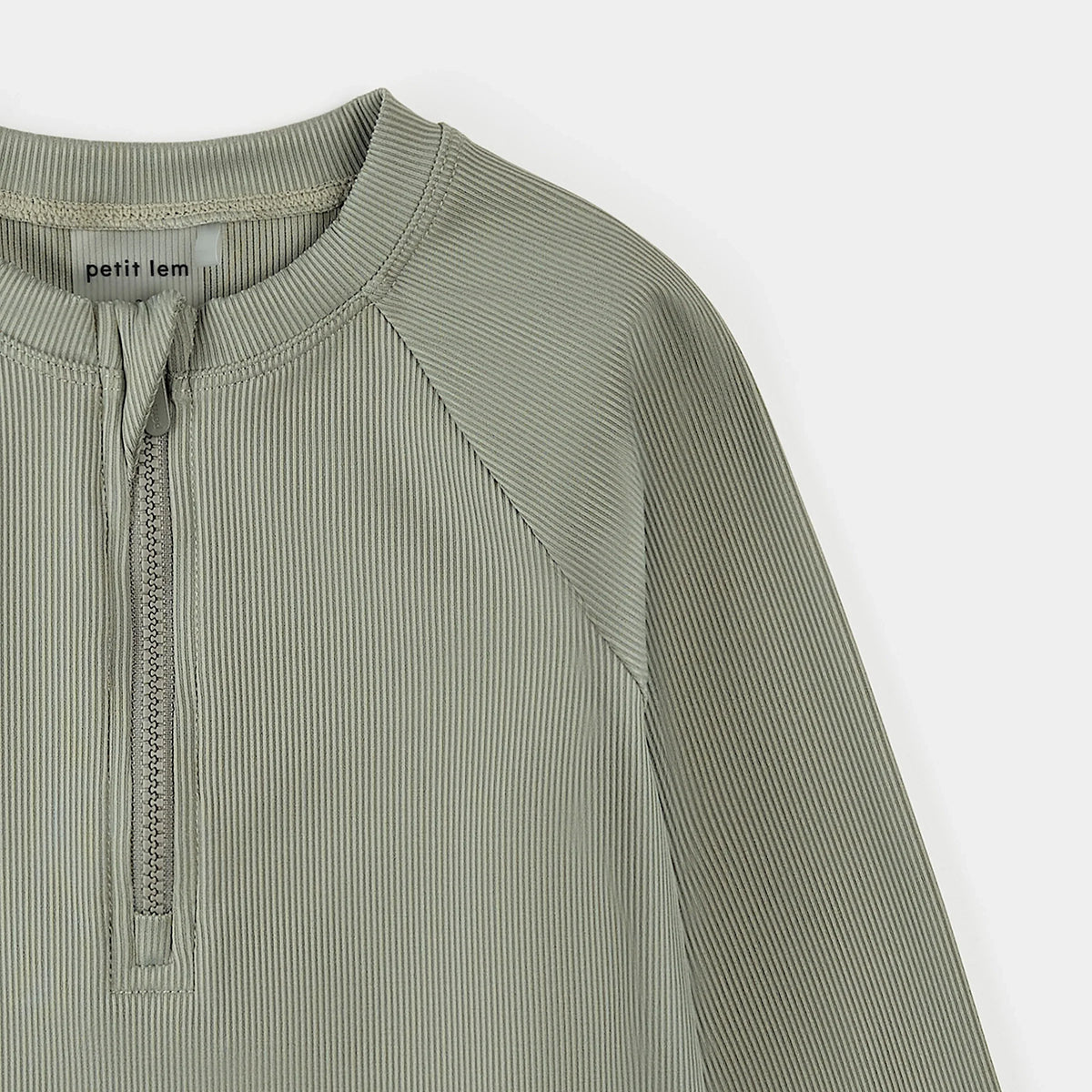 Petit Lem Ribbed Half Zip Rash Guard, Green