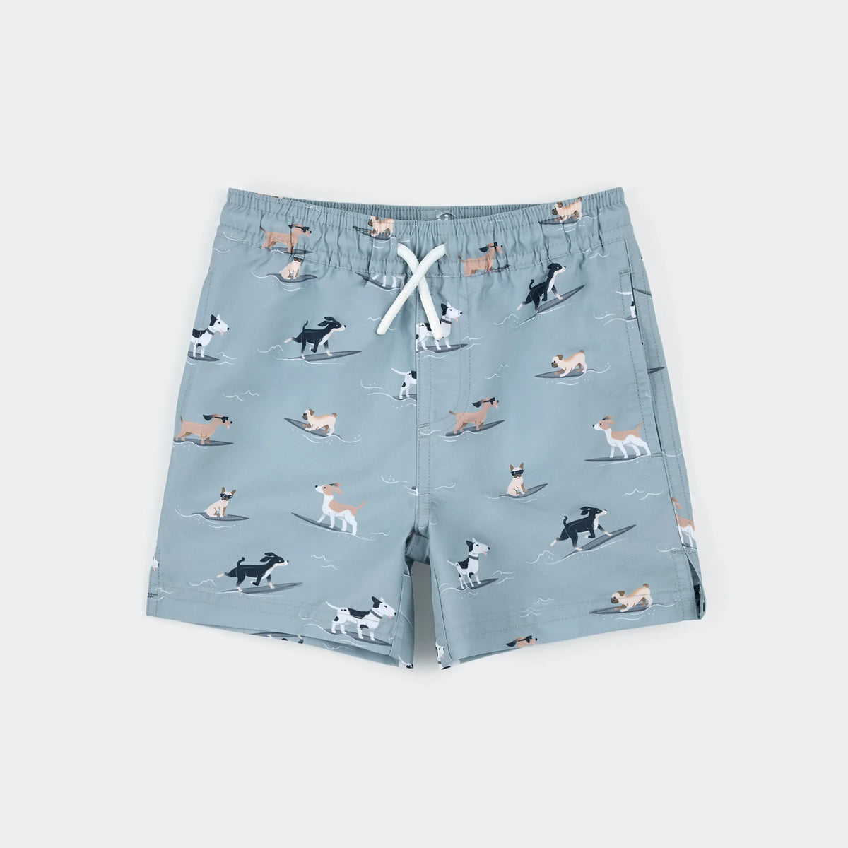 Petit Lem Swim Trunk, Surfing Pups on Blue