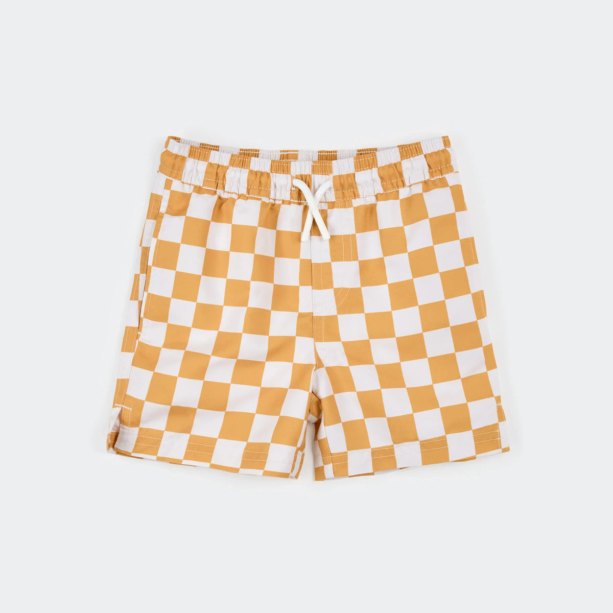 Petit Lem Swim Trunk, Orange Checkerboard