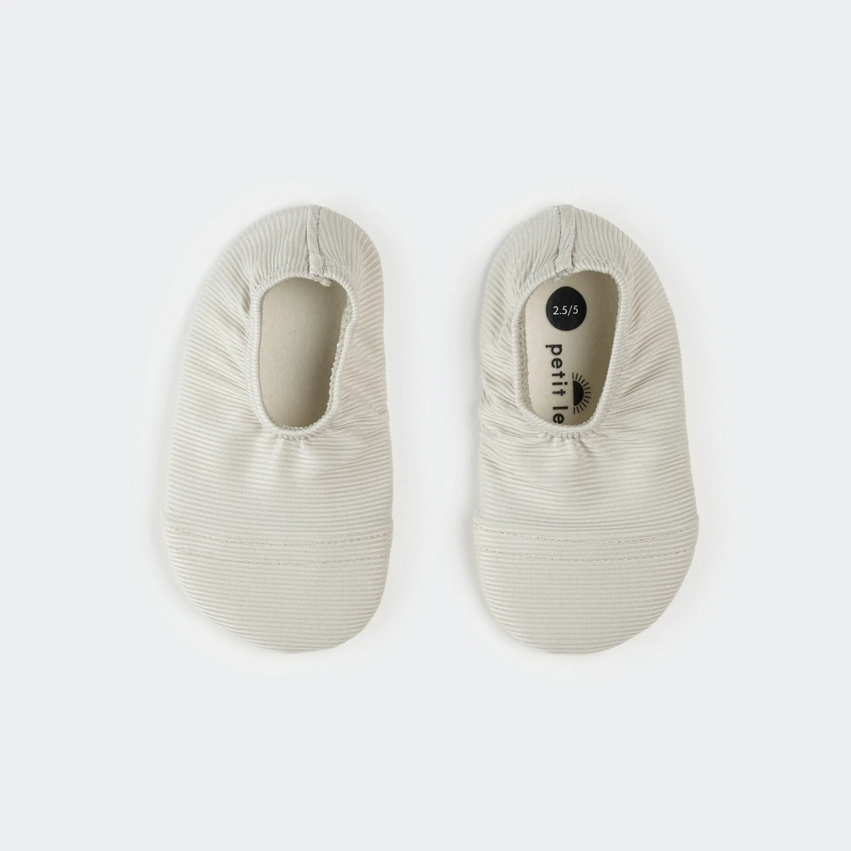 Petit Lem Seersucker Swim Slippers, Light Grey