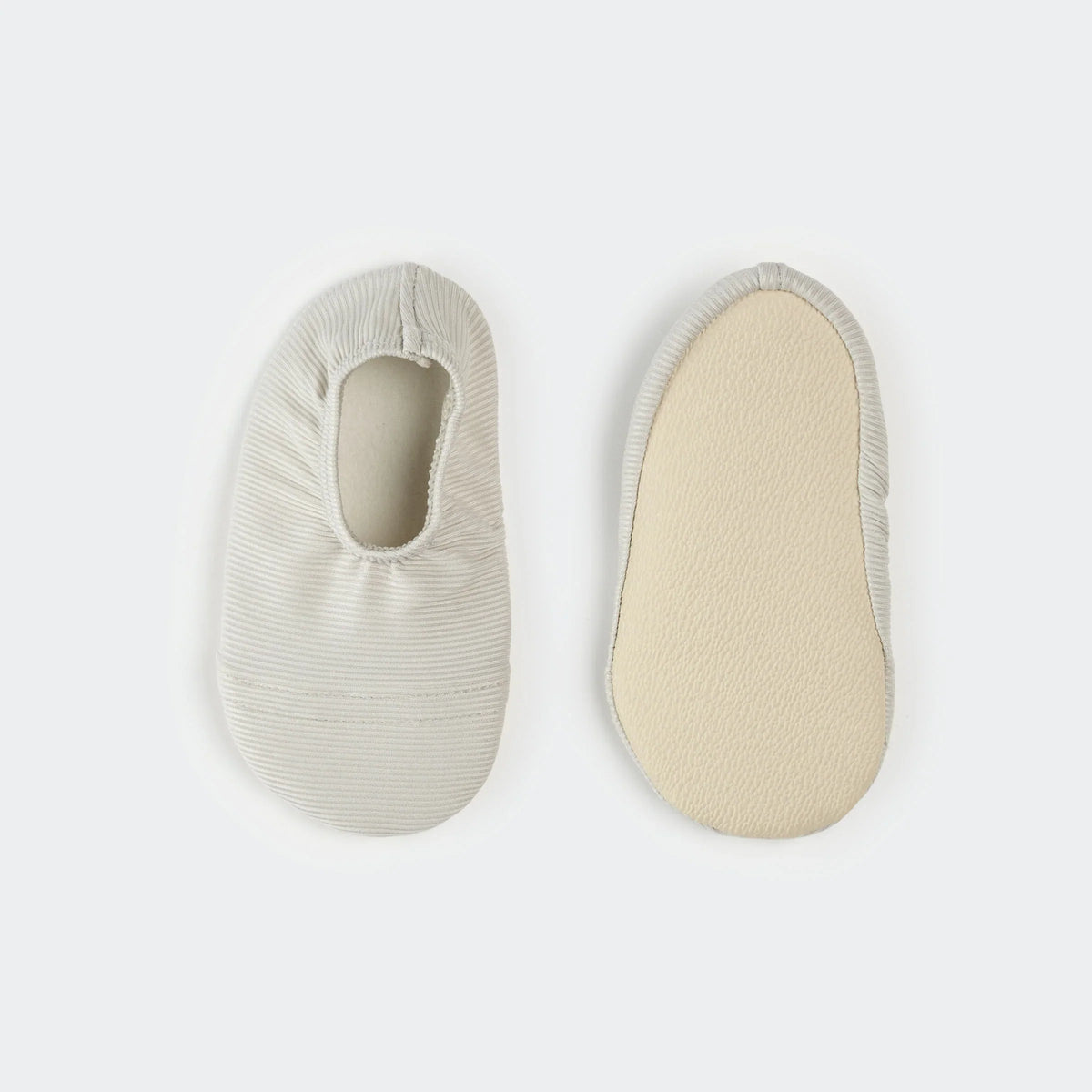 Petit Lem Seersucker Swim Slippers, Light Grey