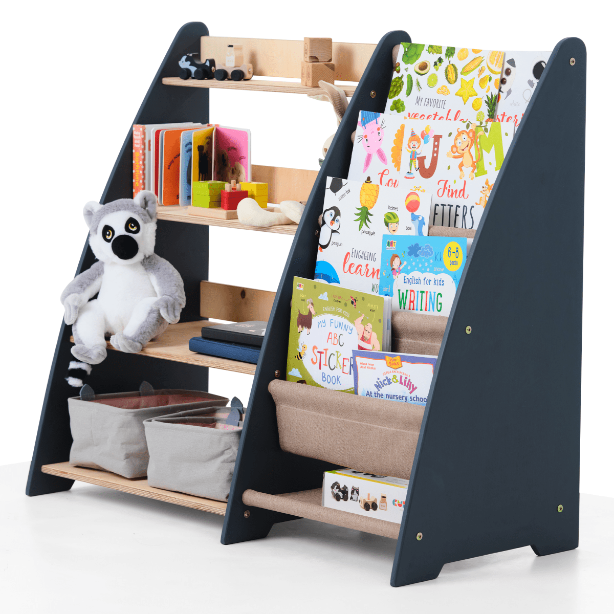 Goodevas 2-in-1 Montessori Book & Toy Shelf