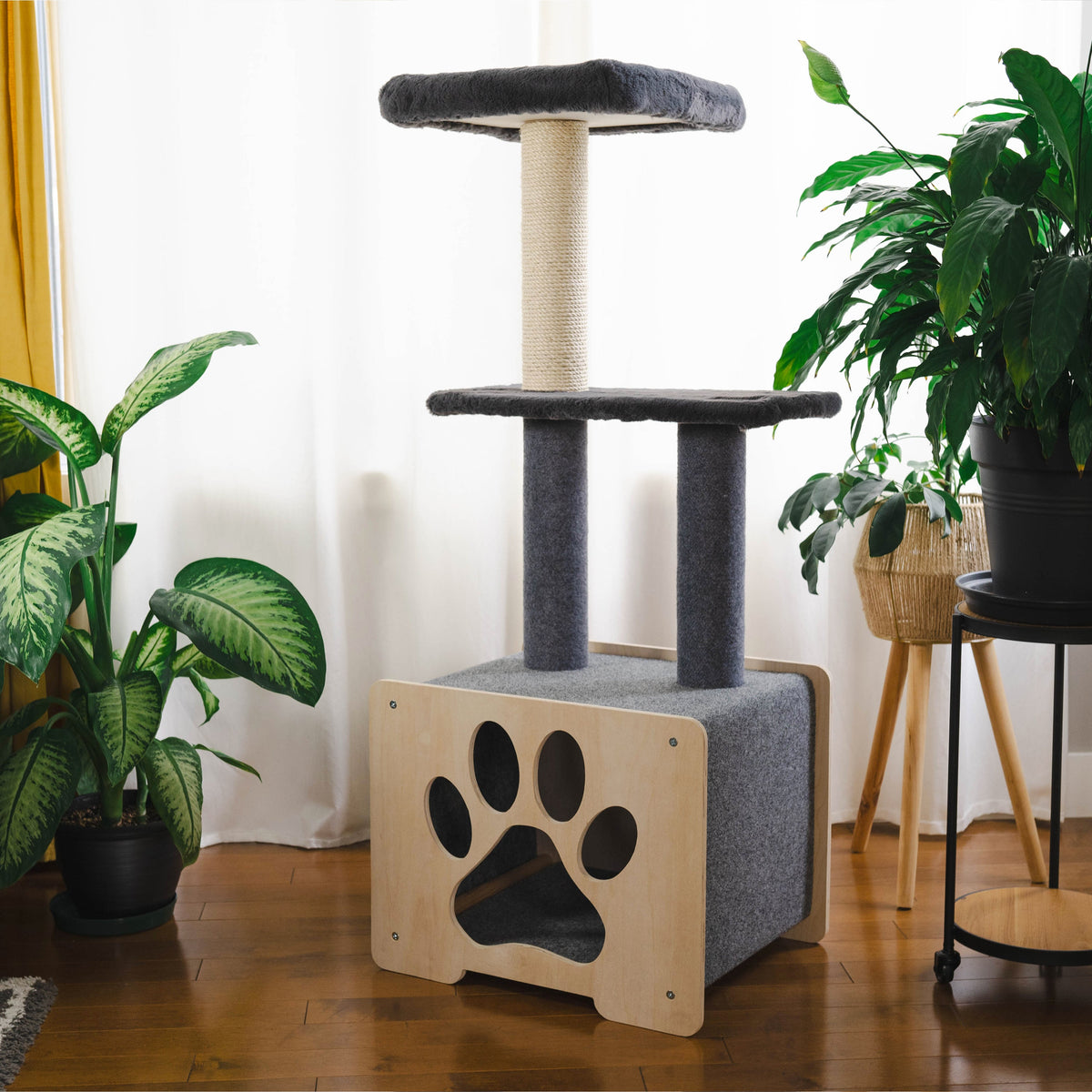 Noba Hut Hideout Deluxe 3-Level Cat Tree