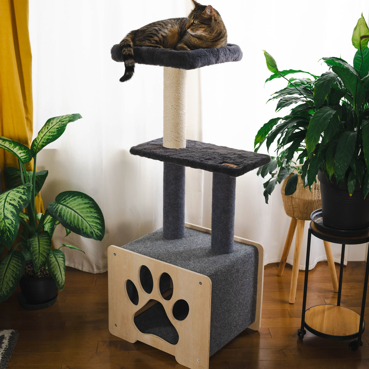 Noba Hut Hideout Deluxe 3-Level Cat Tree