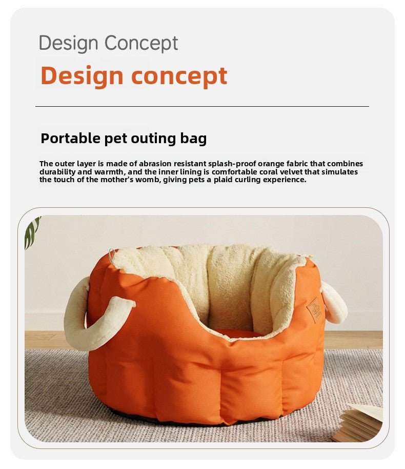 Car pet bed, Portable Warm Pet Handbag Deep Sleep Pet Nest