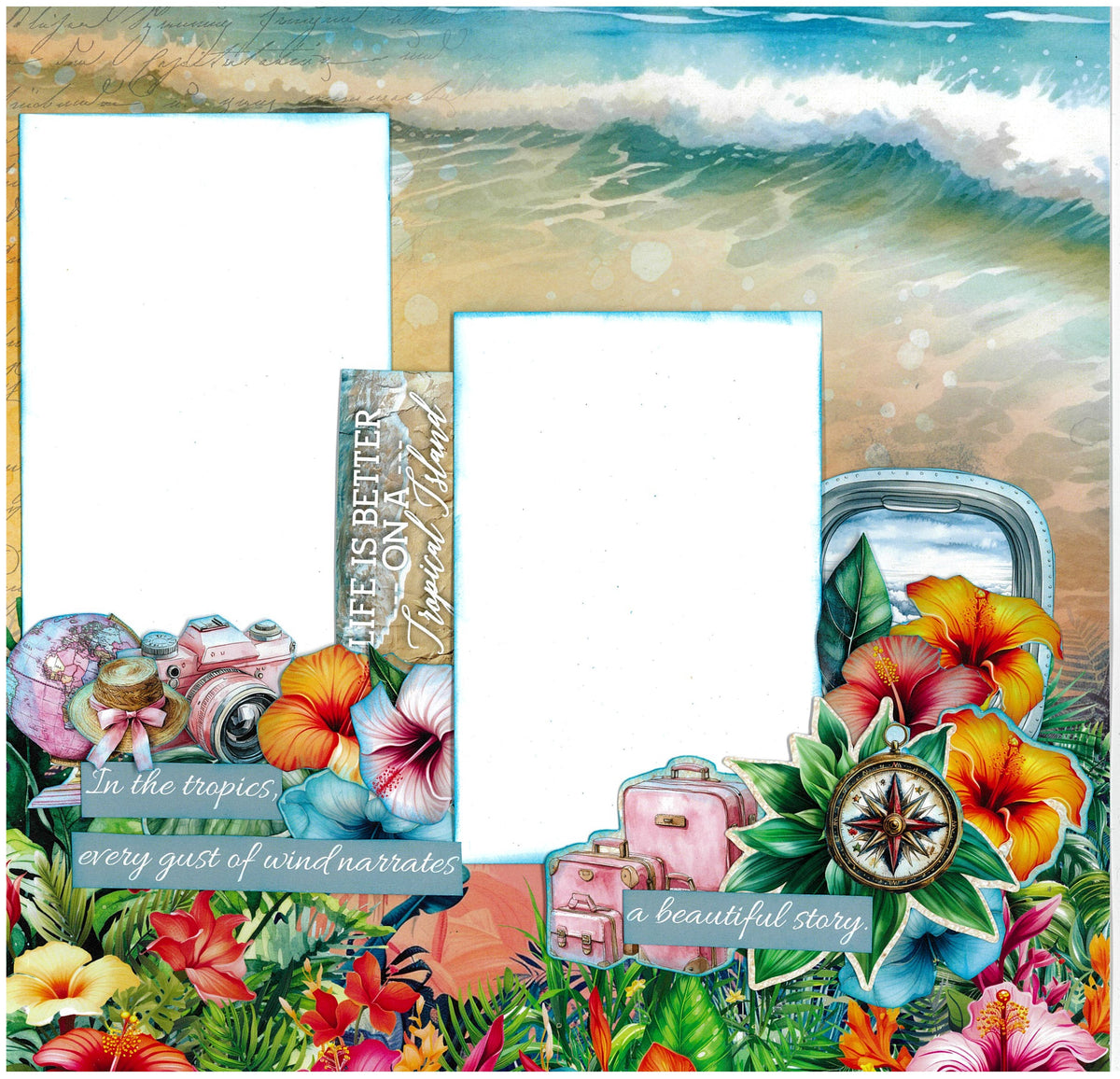 3Quarter Designs Tropic Excursion 12x12 Design Paper & Diecuts Set