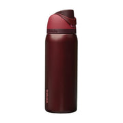 Owala FreeSip Stainless Steel Water Bottle, 32 oz, Red Black Cherry