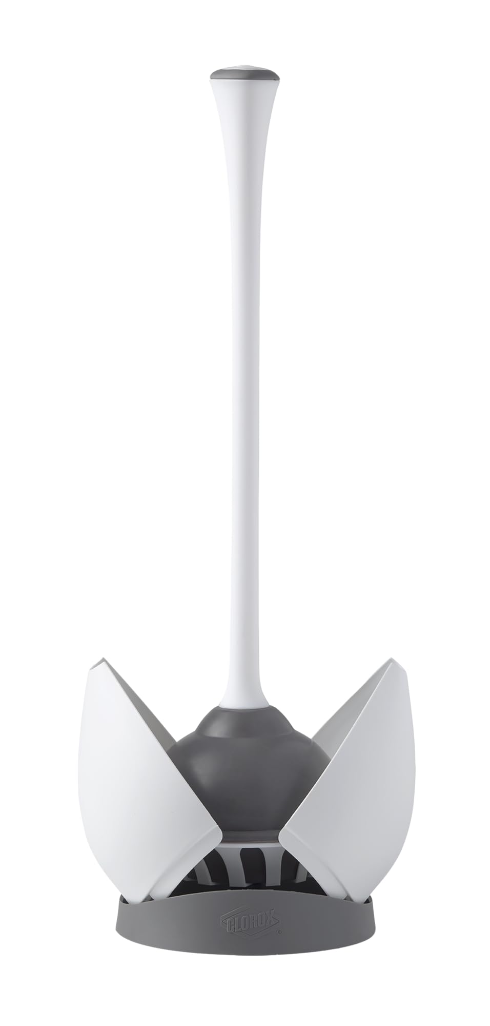 Clorox Toilet Plunger with Hideaway Caddy, White, 2 Pack