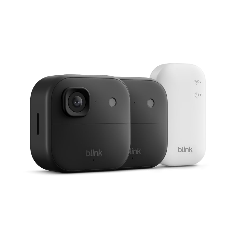 Blink Outdoor 2K+ Wireless Security Camera, 2-Camera System, Black