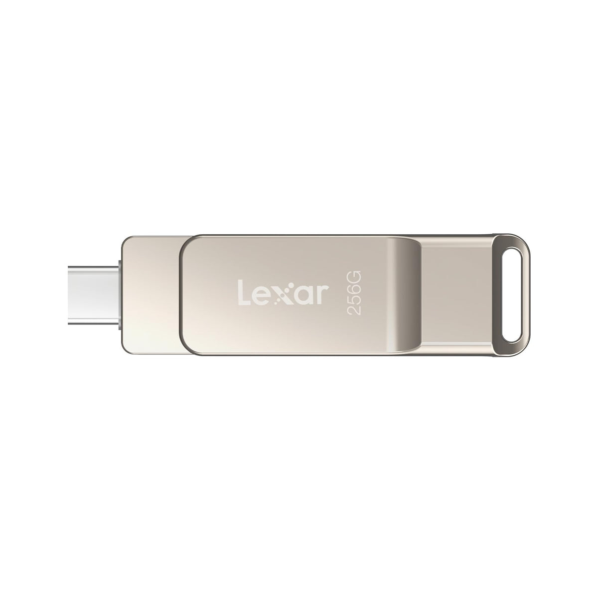 Lexar D40E Dual USB-C Flash Drive, 256 GB, Champagne Silver