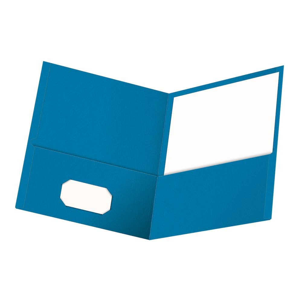 Oxford Twin-Pocket Folders, Letter, Light Blue, 25 Box, 57501EE