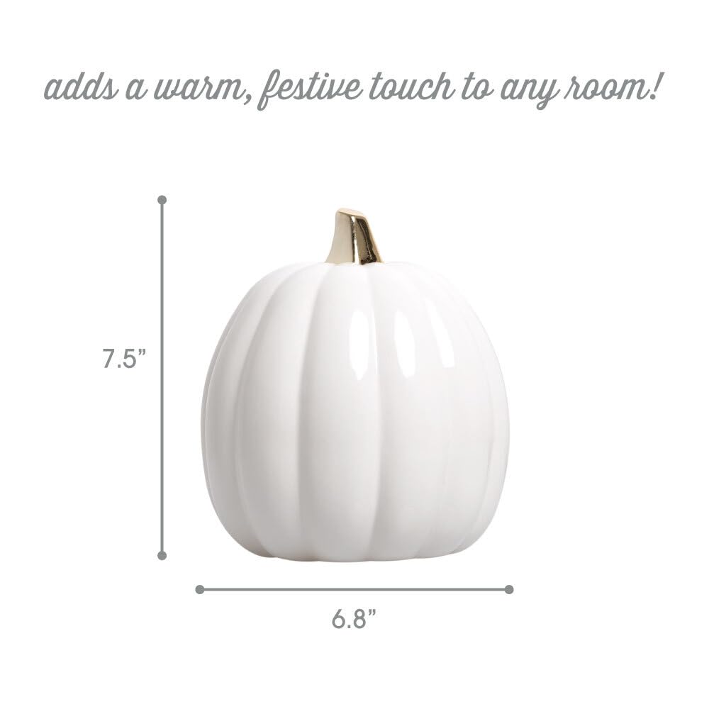 Pearhead White Ceramic Pumpkin, Small