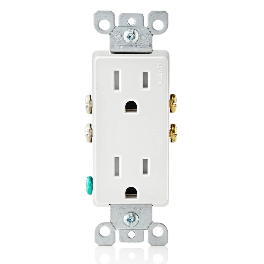 Leviton Decora Tamper-Resistant Duplex Receptacle, T5325-WMP, 10 Pack
