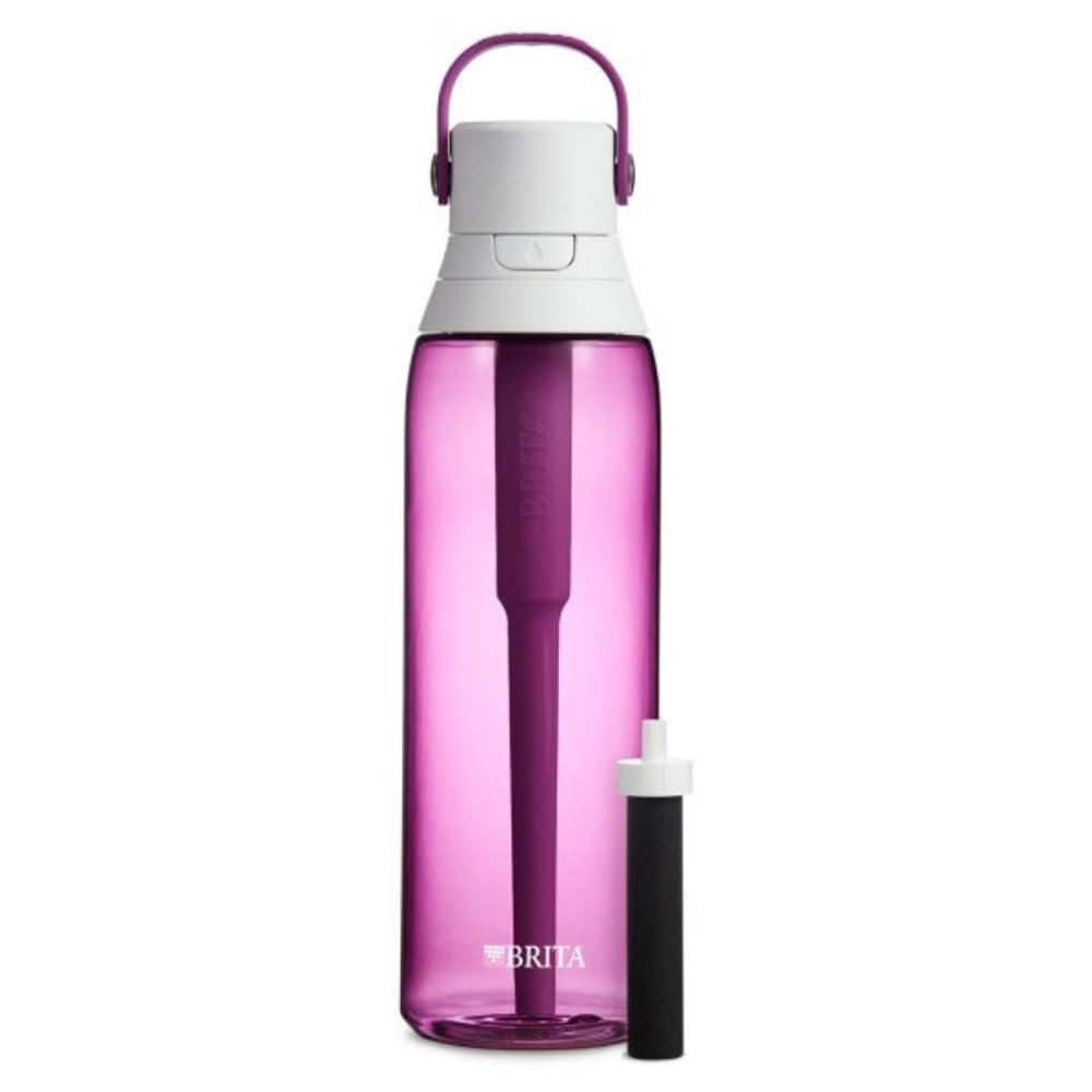 Brita Filtering Water Bottle with Straw, 26oz, Orchid