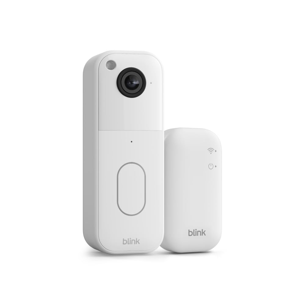 Blink Video Doorbell with Sync Module Core, White