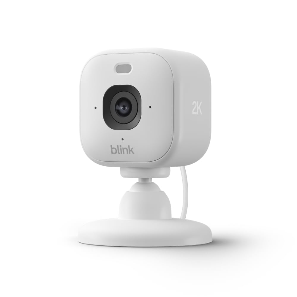 Blink Mini 2K+ Plug-In Indoor Security Camera, White