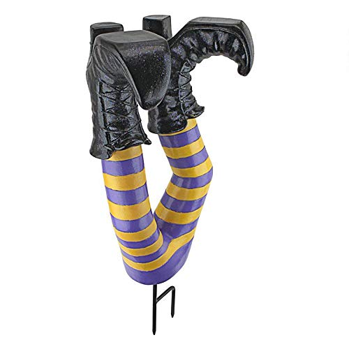 Design Toscano Crash Landing Wicked Witch Legs Garden Stake, 42 cm