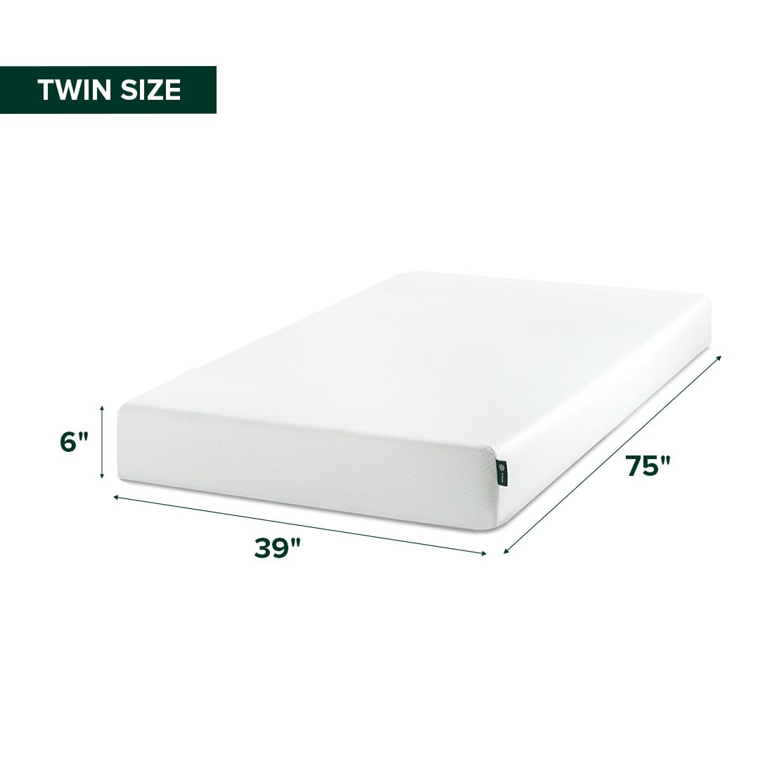 Zinus 6 Inch Green Tea Memory Foam Mattress, Twin